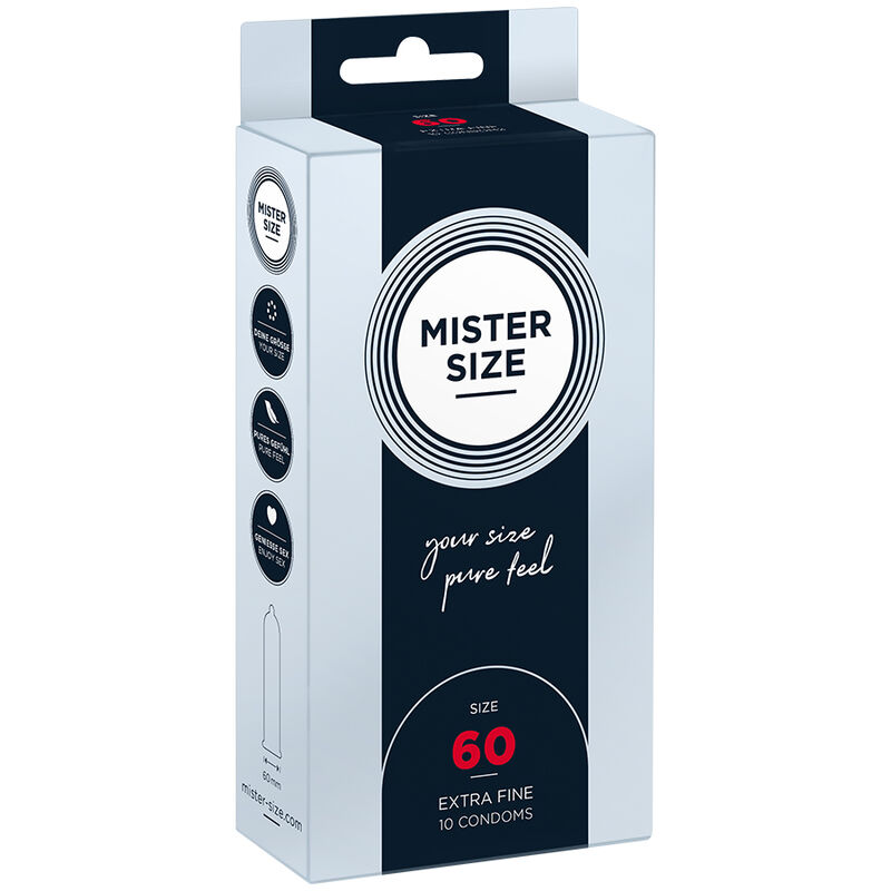 Mister Size-Condom Size Xl 60 mm (10 Pezzi)-Lattice 1 Mister Size-Condom Size Xl 60 mm (10 Pezzi)-Lattice · Preservativi