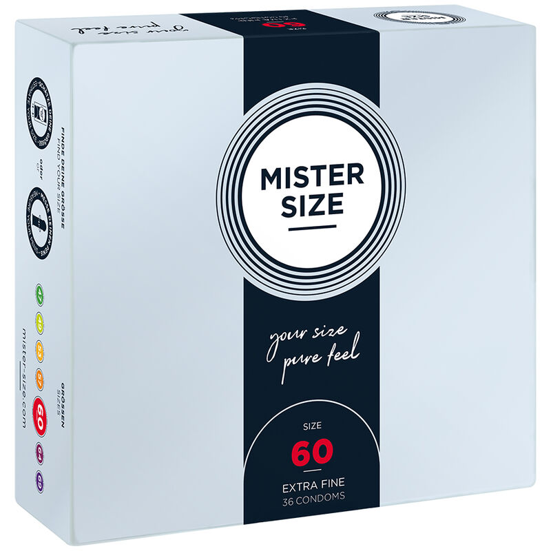 Mister Size-Preservativo Taglia Xl 60 mm (36 Pezzi)-Lattice 1 Mister Size-Preservativo Taglia Xl 60 mm (36 Pezzi)-Lattice · Preservativi