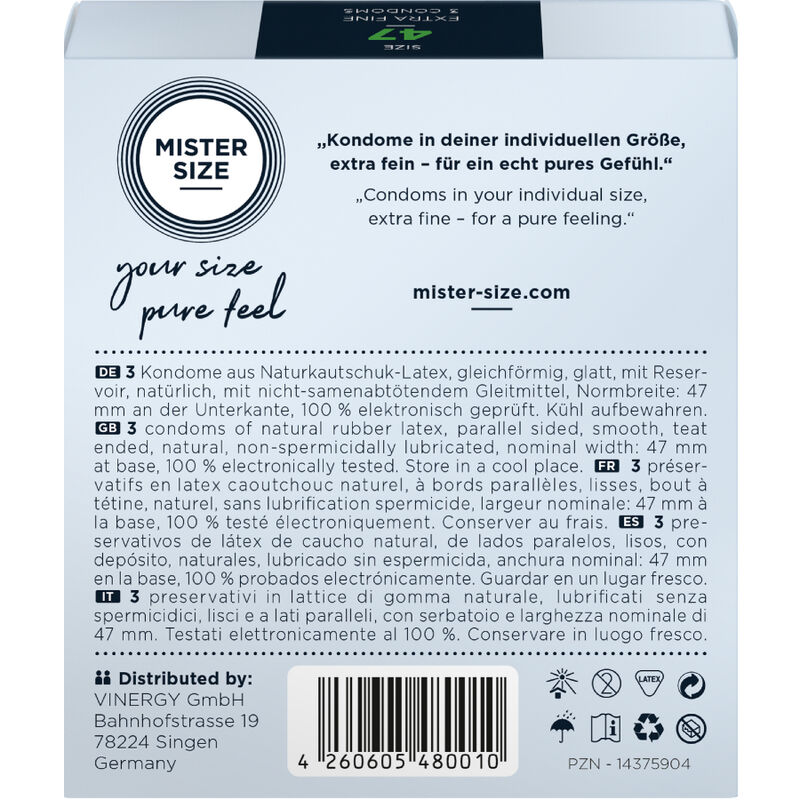 Mister Size-Preservativi Xs 47 mm (3 Pezzi)-Lattice 3 Mister Size-Preservativi Xs 47 mm (3 Pezzi)-Lattice · Preservativi (imaginea 3)