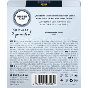 Mister Size-Preservativo Taglia M 53 mm (3 Pezzi)-Lattice 6 Mister Size-Preservativo Taglia M 53 mm (3 Pezzi)-Lattice · Preservativi (imaginea 3)