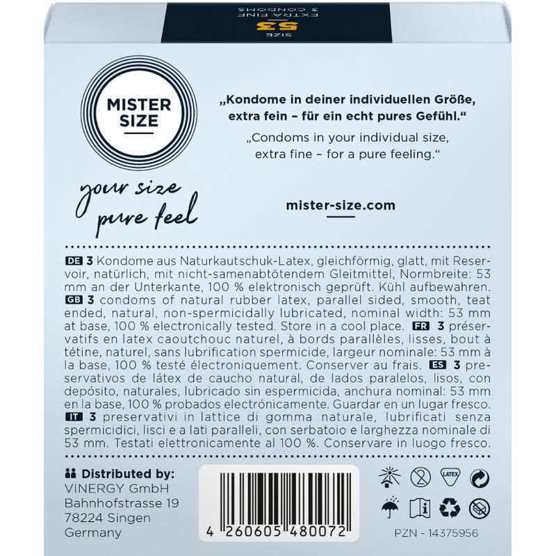 Mister Size-Preservativo Taglia M 53 mm (3 Pezzi)-Lattice 3 Mister Size-Preservativo Taglia M 53 mm (3 Pezzi)-Lattice · Preservativi (imaginea 3)
