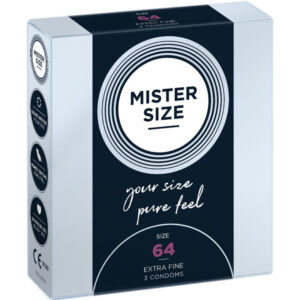 Mister Size-Preservativo Taglia Xxl 64 mm (3 Pezzi)-Lattice