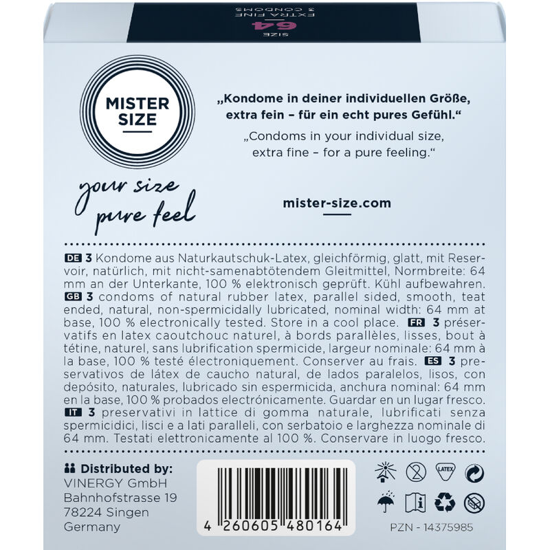 Mister Size-Preservativo Taglia Xxl 64 mm (3 Pezzi)-Lattice · Preservativi (immagine 2)