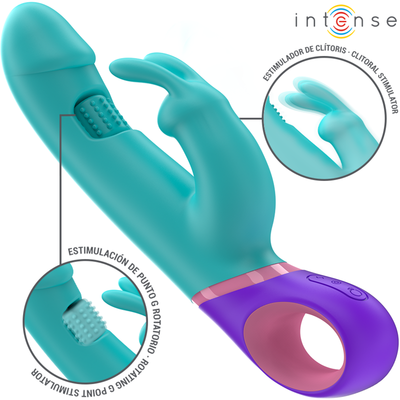 Intense High Tech-Monica Vibratore Coniglio con Stimolatore Rotativo