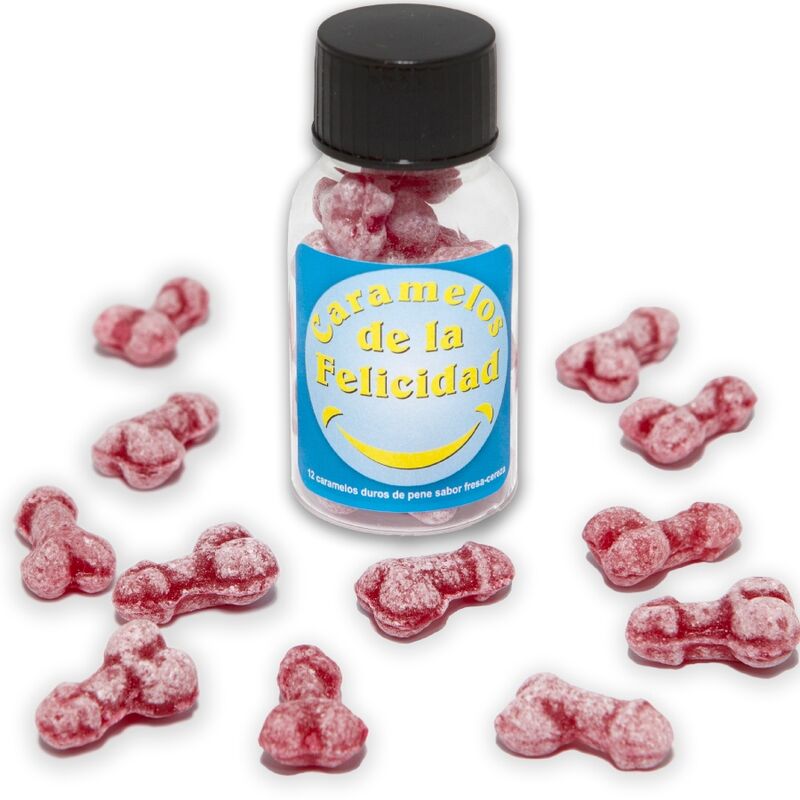 Diablo Picante-Barattolo con 12 caramelle a forma di pene, fragole 1 Diablo Picante-Barattolo con 12 caramelle a forma di pene, fragole — DIVERTY SEX · Articoli divertenti