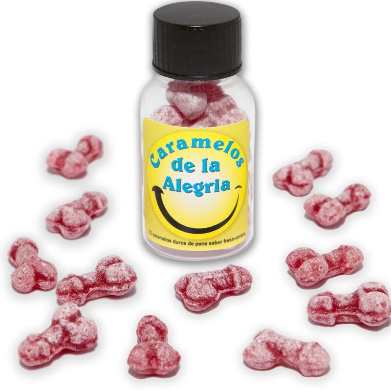 Diablo Picante-12 Candy Joy in forma di pene, fragole/ciliegie 1 Diablo Picante-12 Candy Joy in forma di pene, fragole/ciliegie — DIVERTY SEX · Articoli divertenti