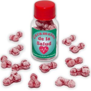 Diablo Picante-12 Caramelle Sane Forma Pene Fragole/Ciliegie