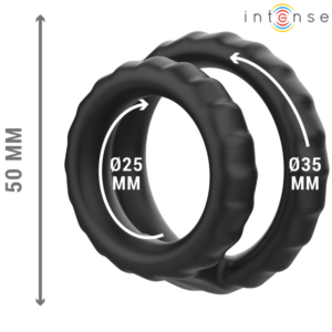 Intense For Him-Dewey Anello fallico Doppio Silicone Nero Model 2 · Anelli & Guaine per pene (immagine 3)