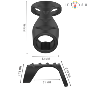 Intense For Him-Theo Doppio Anello in Silicone per Pene Nero · Anelli & Guaine per pene (immagine 6)