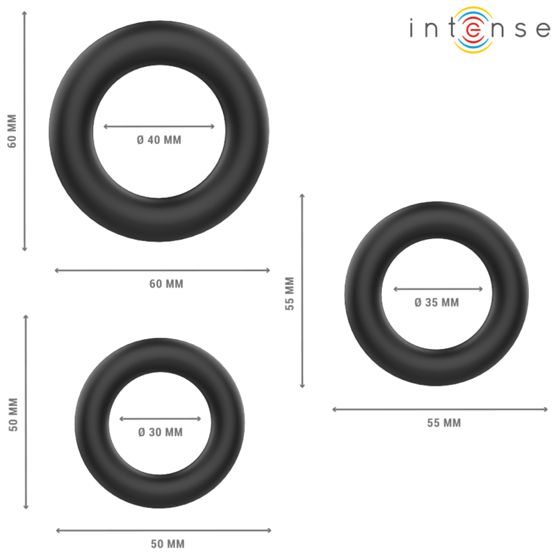 Intense For Him-Hugh 3 Anelli del Pene di Silicone Nero 2 Intense For Him-Hugh 3 Anelli del Pene di Silicone Nero · Anelli & Guaine per pene (imaginea 2)