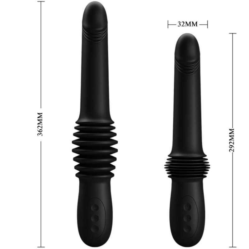 Fun Toys-Pazuzu Vibrator 3 modalità di Spinta, Nero-Silicone — PRETTY LOVE · Vibratori (imaginea 7)