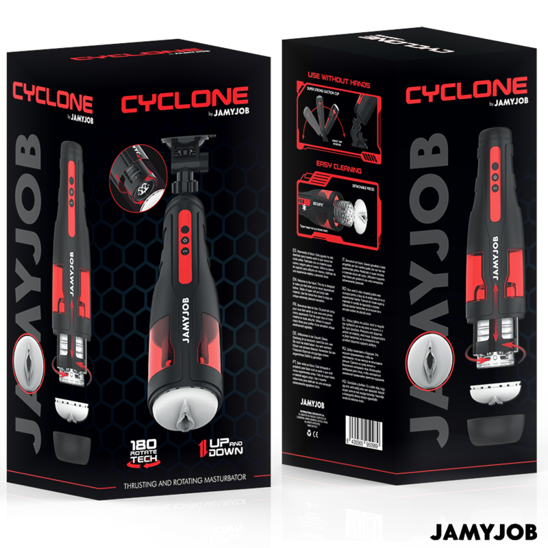 Jamyjob-Ciclone Masturbatore Automatico Tipo Vagina, 10 modalità Rotazione · Anelli & Guaine per pene (imaginea 7)