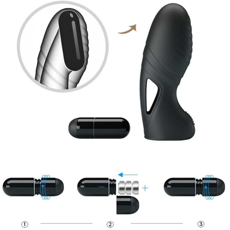 Fun Toys-Alan Vibratore Dito di Silicone Nero 8 Fun Toys-Alan Vibratore Dito di Silicone Nero — PRETTY LOVE · Vibratori (imaginea 8)