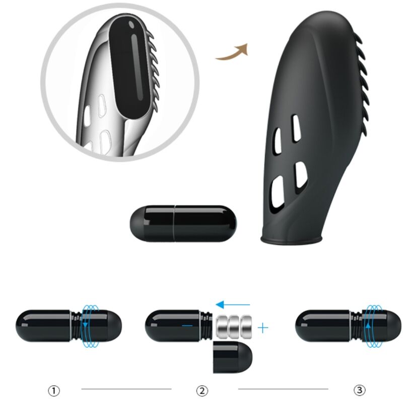 Fun Toys-Gilo Silicone Dito Vibratore, Nero — PRETTY LOVE · Vibratori (immagine 8)