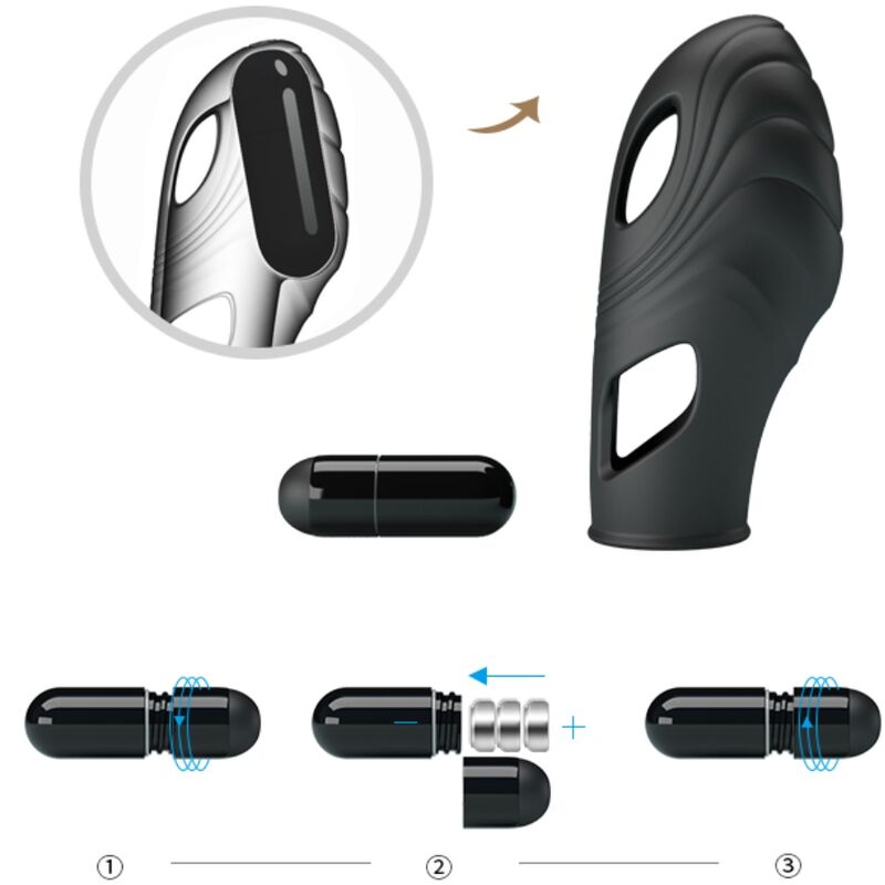 Fun Toys-Lich Vibratore per Dito in Silicone, Nero 2 Fun Toys-Lich Vibratore per Dito in Silicone, Nero — PRETTY LOVE · Vibratori (imaginea 2)