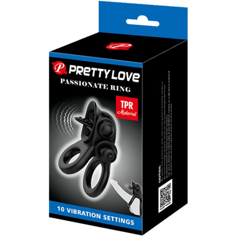 For Him-Passionate Ring Anelli Vibranti Doppio con Stimolatore — PRETTY LOVE · Anelli & Guaine per pene (immagine 4)