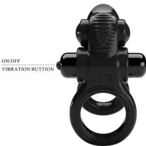 For Him-Passionate Ring Anelli Vibranti Doppio con Stimolatore — PRETTY LOVE · Anelli & Guaine per pene (immagine 6)