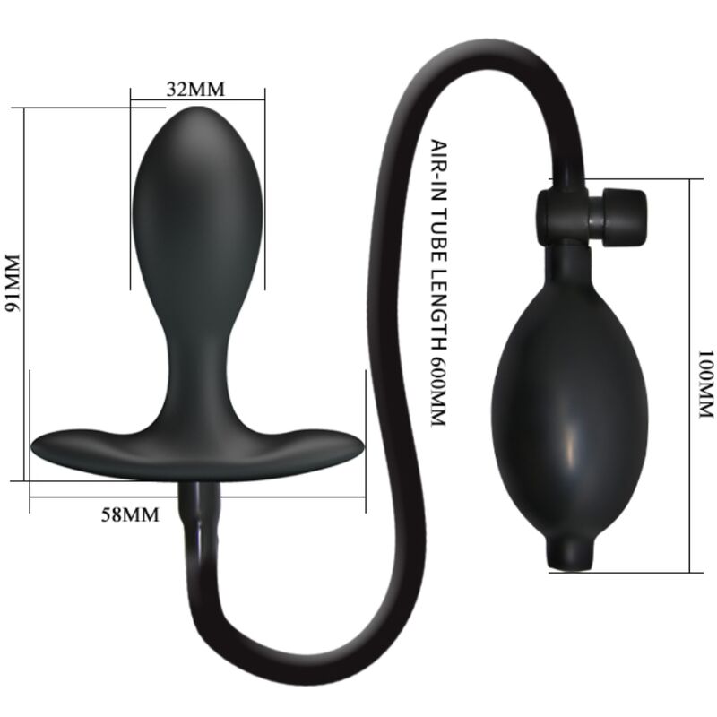 Anal Toys-Plug anale Gonfiabile Nero-Silicone, impermeabile 3 Anal Toys-Plug anale Gonfiabile Nero-Silicone, impermeabile — PRETTY LOVE · Giocattoli anali (imaginea 3)