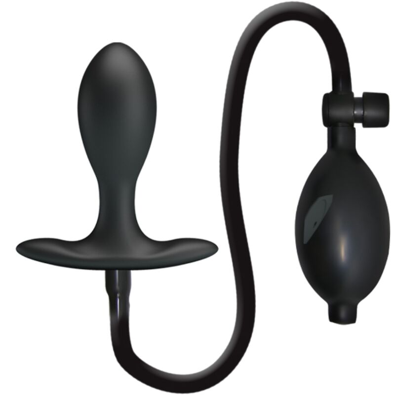 Anal Toys-Plug anale Gonfiabile Nero-Silicone, impermeabile
