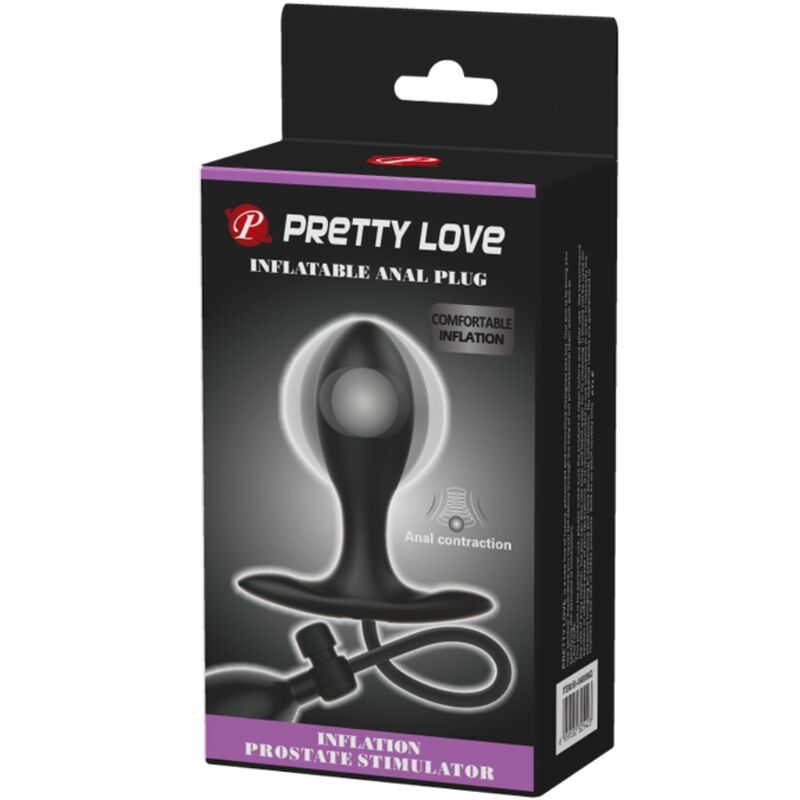 Anal Toys-Plug anale Gonfiabile Nero-Silicone, impermeabile — PRETTY LOVE · Giocattoli anali (imaginea 7)