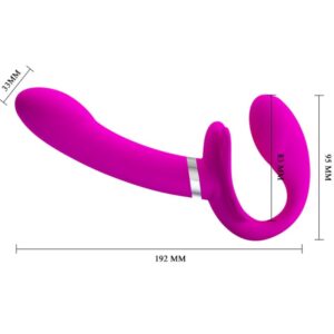 High Tech-Valerie Doppio Strap-on Vibratore 12 Vibrazioni — PRETTY LOVE · Vibratori (immagine 5)