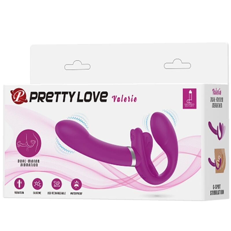 High Tech-Valerie Doppio Strap-on Vibratore 12 Vibrazioni — PRETTY LOVE · Vibratori (immagine 6)