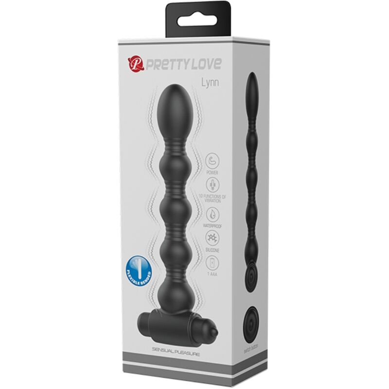 Anal Toys-Lynn Plug anale Silicone, 10 Vibrazioni, Nero-10 velocità — PRETTY LOVE · Giocattoli anali (imaginea 6)