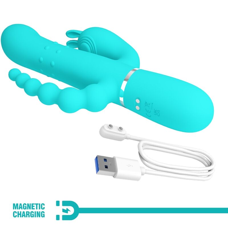 High Tech-Cammy 4 in 1 Triple Rabbit Vibrator Blu-Silicone 6 High Tech-Cammy 4 in 1 Triple Rabbit Vibrator Blu-Silicone — PRETTY LOVE · Vibratori (imaginea 6)