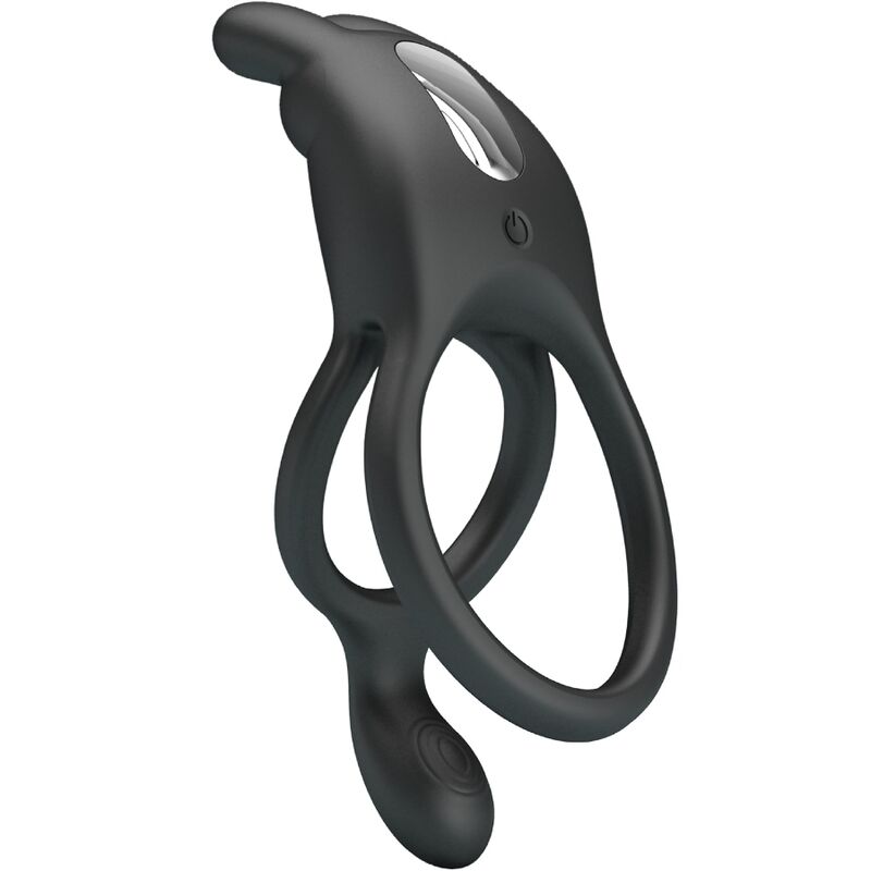 For Him-Seth Anello Vibrante Doppio Coniglio 7 Vibrazioni Nero-Silicone 2 For Him-Seth Anello Vibrante Doppio Coniglio 7 Vibrazioni Nero-Silicone — PRETTY LOVE · Anelli & Guaine per pene (imaginea 2)