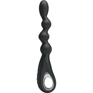 Anal Toys-Federer Vibratore Anale 12 Vibrazioni Nero-Silicone, 12