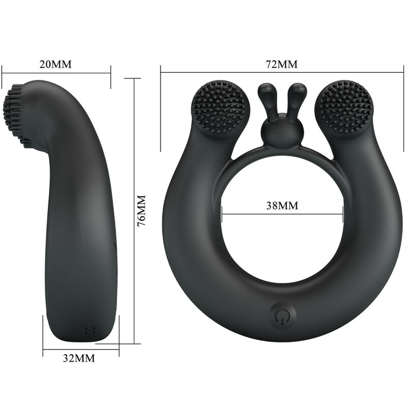 For Him-Dahlia Anello Vibratore + Stimolatore del Clitoride 12 — PRETTY LOVE · Anelli & Guaine per pene (imaginea 4)