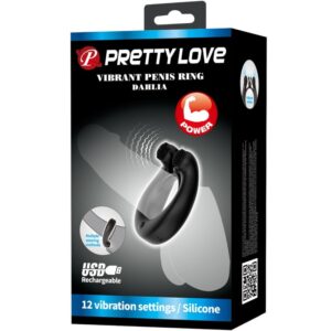 For Him-Dahlia Anello Vibratore + Stimolatore del Clitoride 12 — PRETTY LOVE · Anelli & Guaine per pene (imaginea 9)