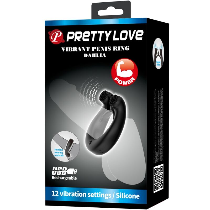 For Him-Dahlia Anello Vibratore + Stimolatore del Clitoride 12 — PRETTY LOVE · Anelli & Guaine per pene (imaginea 9)