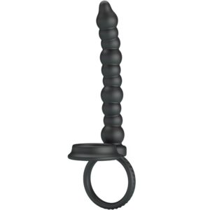 For Him-Dillion Anello fallico con doppia penetrazione, Nero-Silicone — PRETTY LOVE · Anelli & Guaine per pene (imaginea 2)