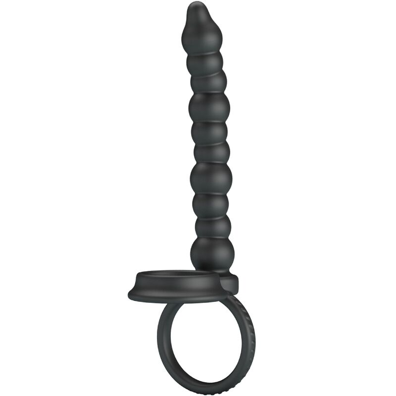 For Him-Dillion Anello fallico con doppia penetrazione, Nero-Silicone 2 For Him-Dillion Anello fallico con doppia penetrazione, Nero-Silicone — PRETTY LOVE · Anelli & Guaine per pene (imaginea 2)