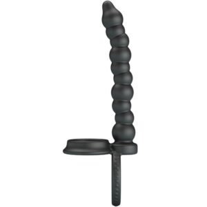 For Him-Dillion Anello fallico con doppia penetrazione, Nero-Silicone — PRETTY LOVE · Anelli & Guaine per pene