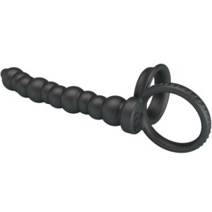 For Him-Dillion Anello fallico con doppia penetrazione, Nero-Silicone — PRETTY LOVE · Anelli & Guaine per pene (imaginea 3)
