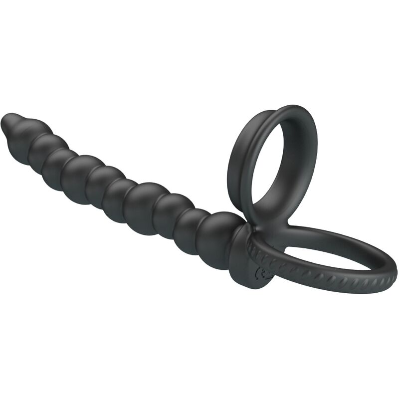 For Him-Dillion Anello fallico con doppia penetrazione, Nero-Silicone — PRETTY LOVE · Anelli & Guaine per pene (imaginea 6)
