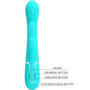 High Tech-Shania Triple Rabbit Vibratore Multifunzione 3 in 1 — PRETTY LOVE · Vibratori (imaginea 5)