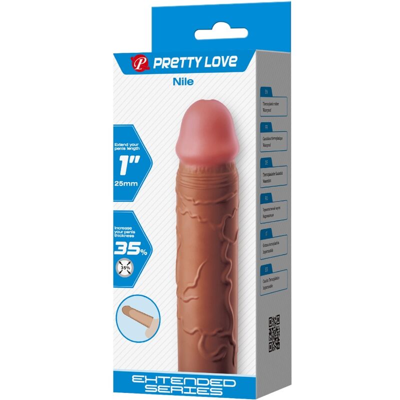 For Him-Nilo Guaina per pene con Estensione 2.5 cm Mulatto-TPR — PRETTY LOVE · Anelli & Guaine per pene (imaginea 7)