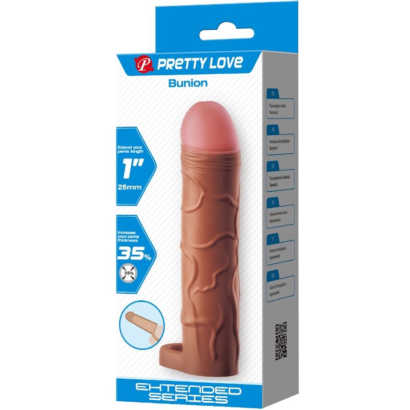 For Him-Buion Guaina per pene con Estensione 2.5 cm Mulatto-TPR — PRETTY LOVE · Anelli & Guaine per pene (imaginea 7)