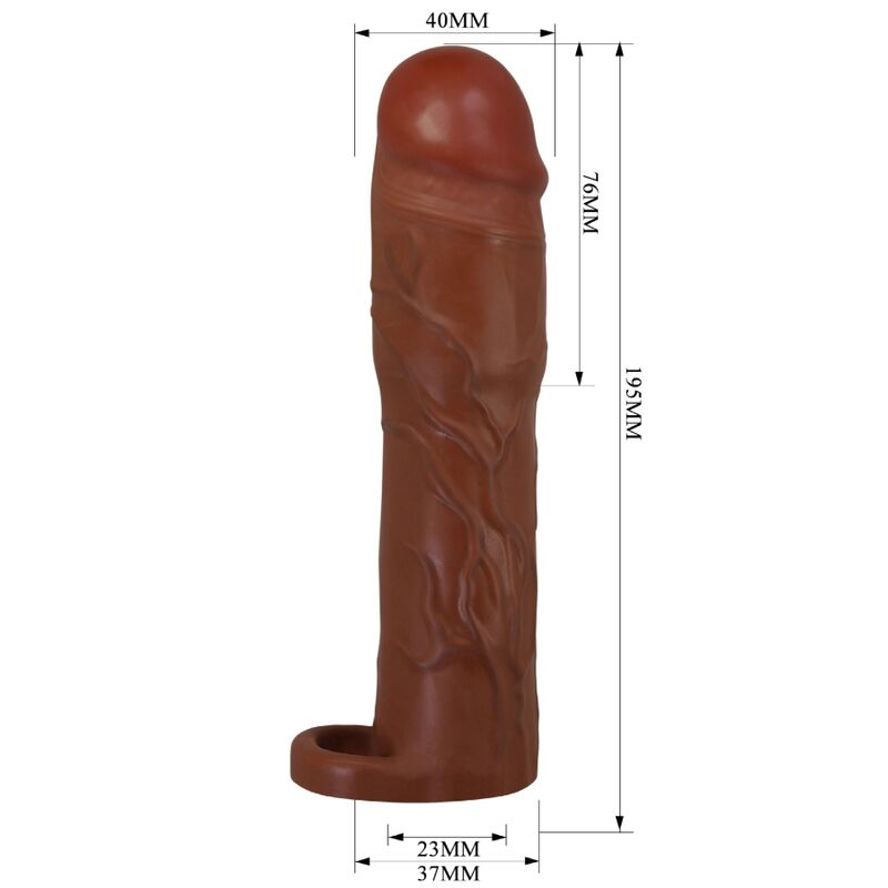For Him-Lampone Guaina per pene con Estensione 7,6 cm Mulatto-TPR — PRETTY LOVE · Anelli & Guaine per pene (imaginea 6)
