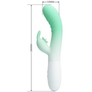 High Tech-Cerberus Rabbit Vibratore 30 Vibrazioni Verde-Silicone, 12 — PRETTY LOVE · Vibratori (immagine 7)