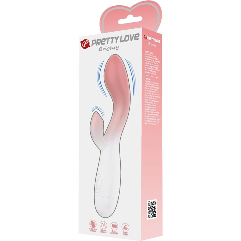 High Tech-Brighty Vibratore G-spot e Stimolatore Clitoride, 30 — PRETTY LOVE · Vibratori (immagine 2)