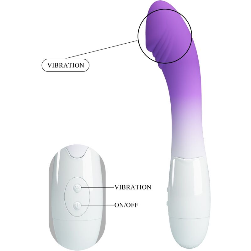 High Tech-Elementale Vibratore G-spot 30 Vibrazioni Viola-Silicone, 12 — PRETTY LOVE · Vibratori (imaginea 4)