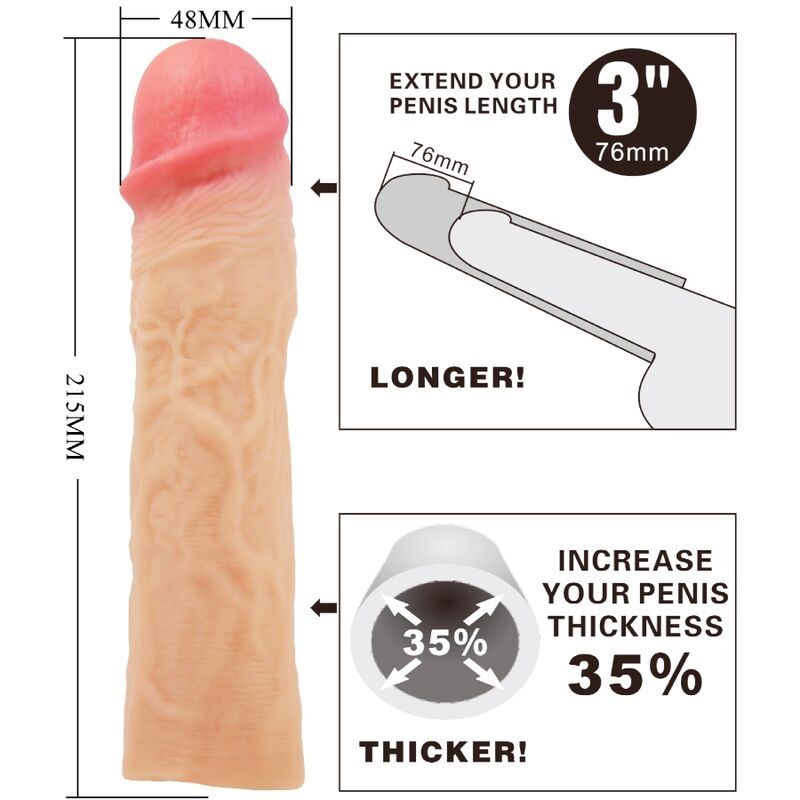 For Him-Derek Guaina per pene con Estensione 7.6 cm, Colore 3 For Him-Derek Guaina per pene con Estensione 7.6 cm, Colore — PRETTY LOVE · Anelli & Guaine per pene (imaginea 3)