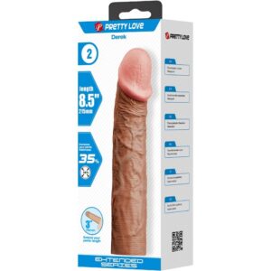 For Him-Derek Guaina per pene con Estensione 7.6 cm Mulatto-TPR — PRETTY LOVE · Anelli & Guaine per pene (imaginea 3)