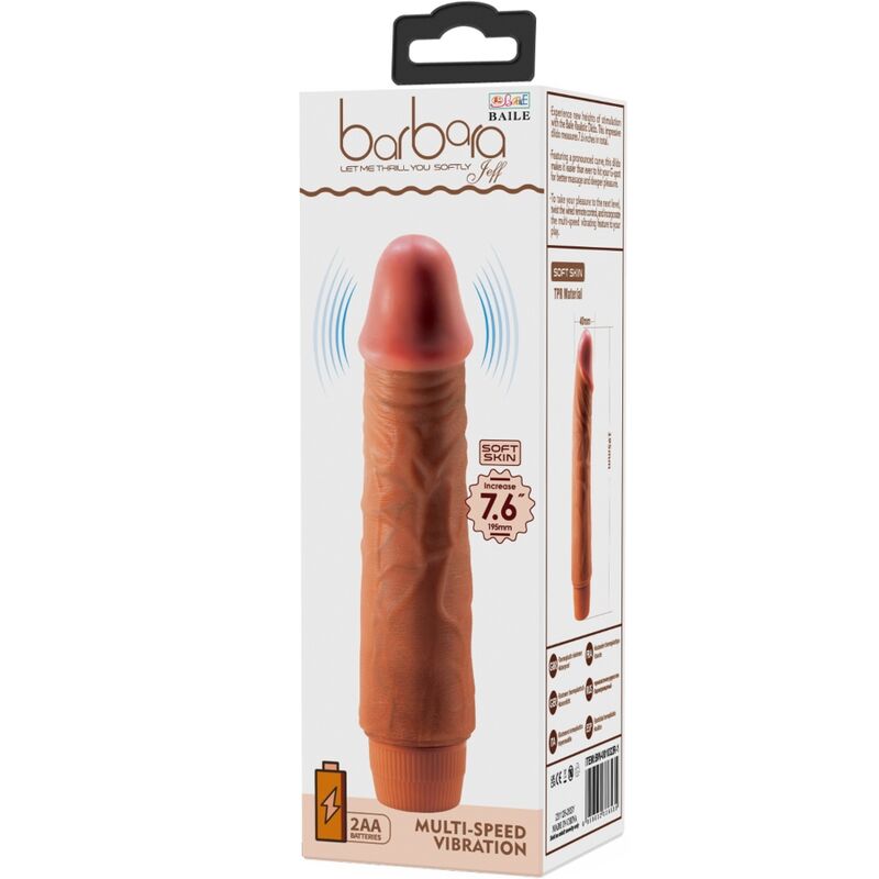 Baile-Jeff Realistic Vibratore 19.5 cm Mulatto-TPR · Vibratori (immagine 6)