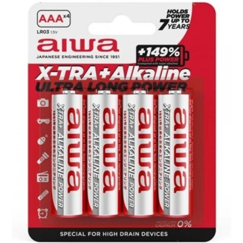 Aiwa-X-tra Alcaline AAA LR03 Batterie Alcaline - Blister*4