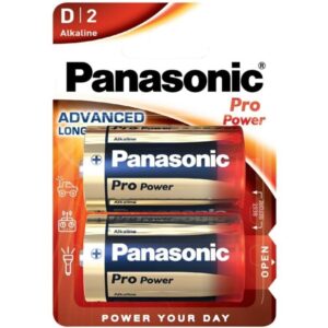 Panasonic-Batteria alcalina Pro Power D LR20, Blister 2 Pezzi